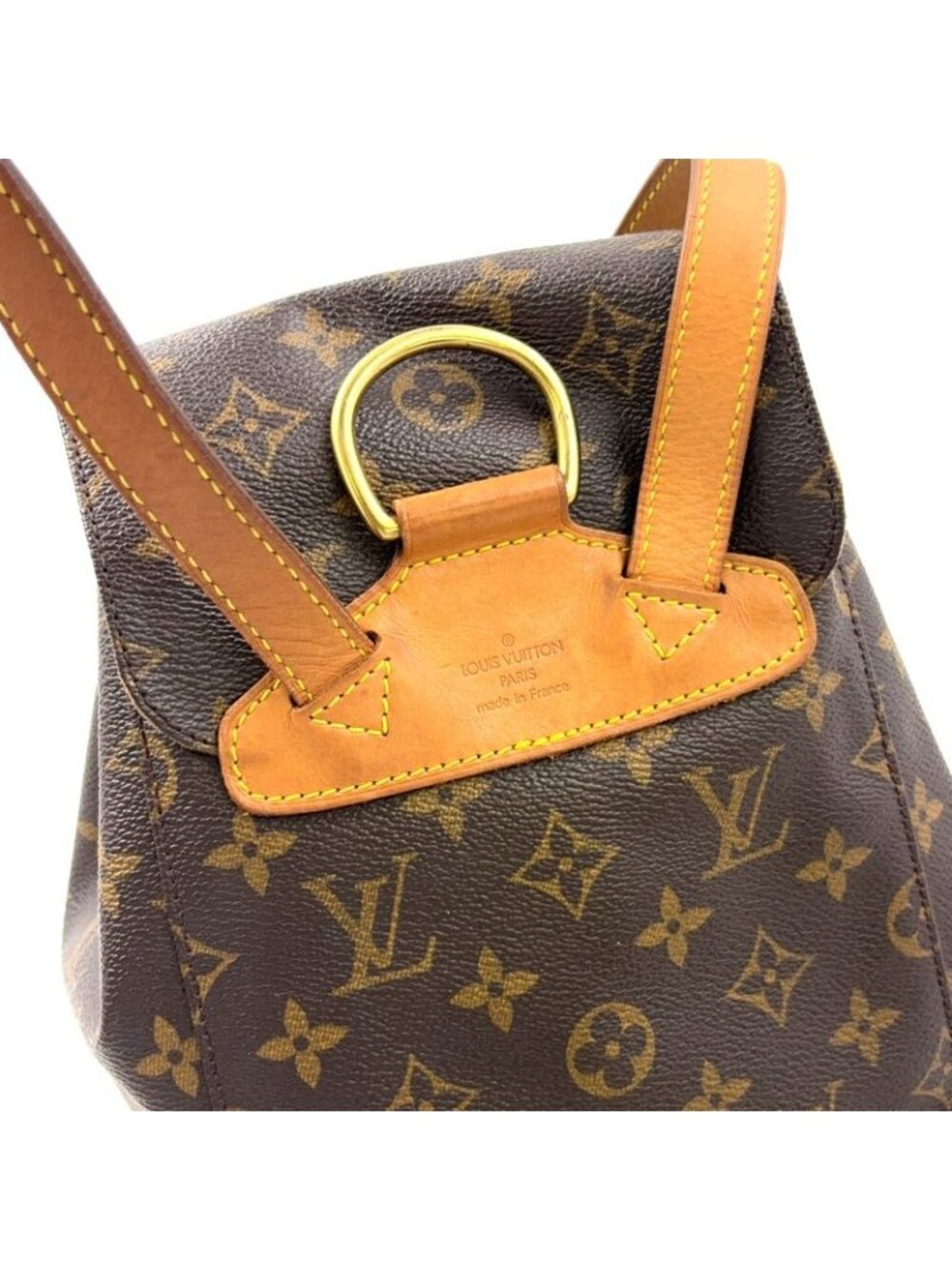 Louis Vuitton Montsouris MM Monogram Leather Brown Light Backpack Gold - Picture 9 of 15